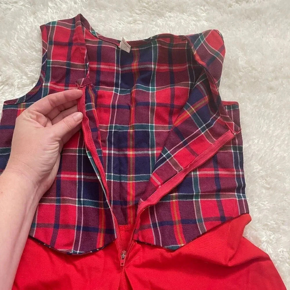 Children: Girls plaid romper/skort, Sears brand 6 - Vintage - Picture 5 of 12